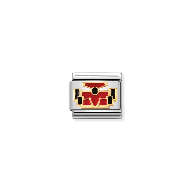 Formula 1 Red Car - 18K Gold and Enamel