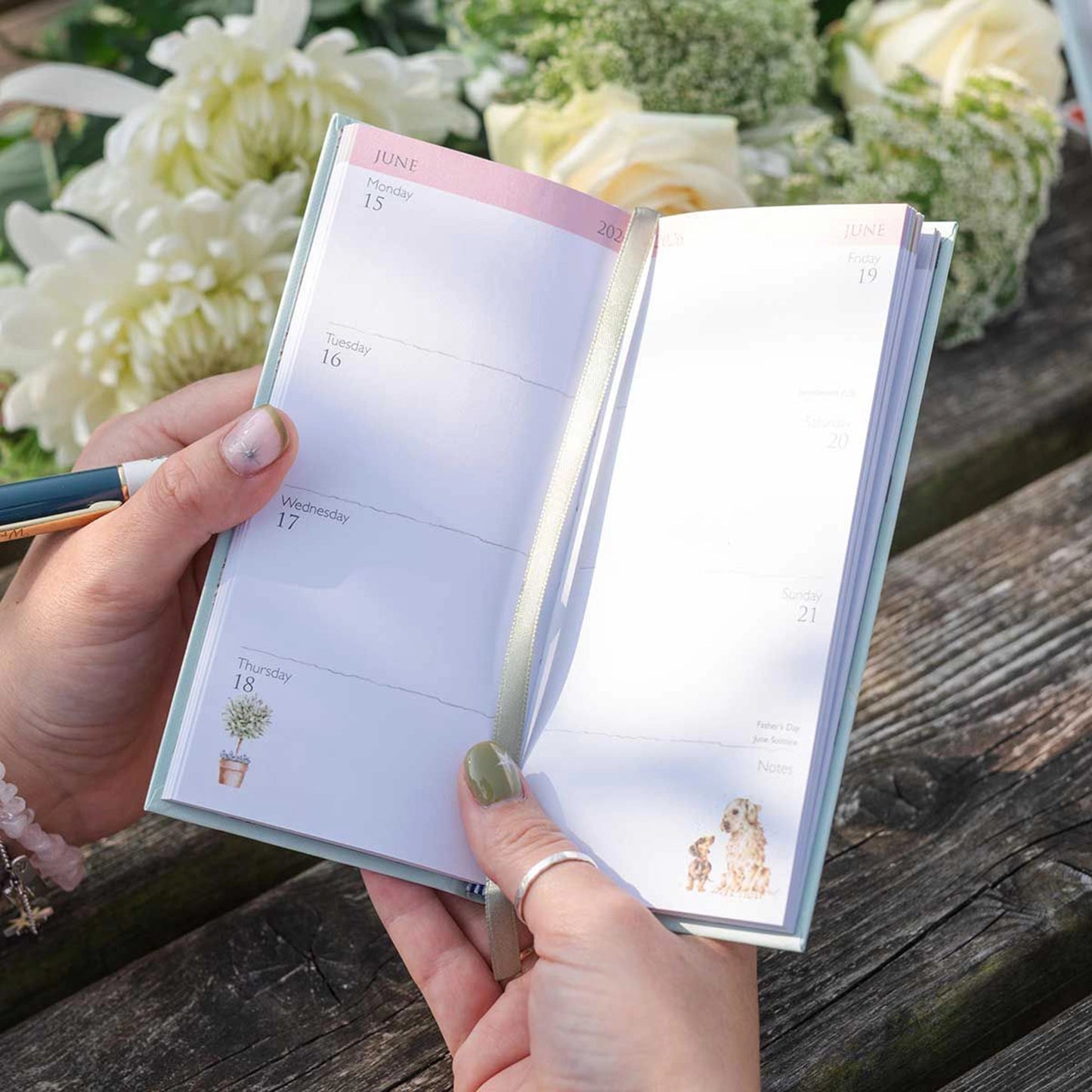 A slim 2026 diary with fully illustrated inside