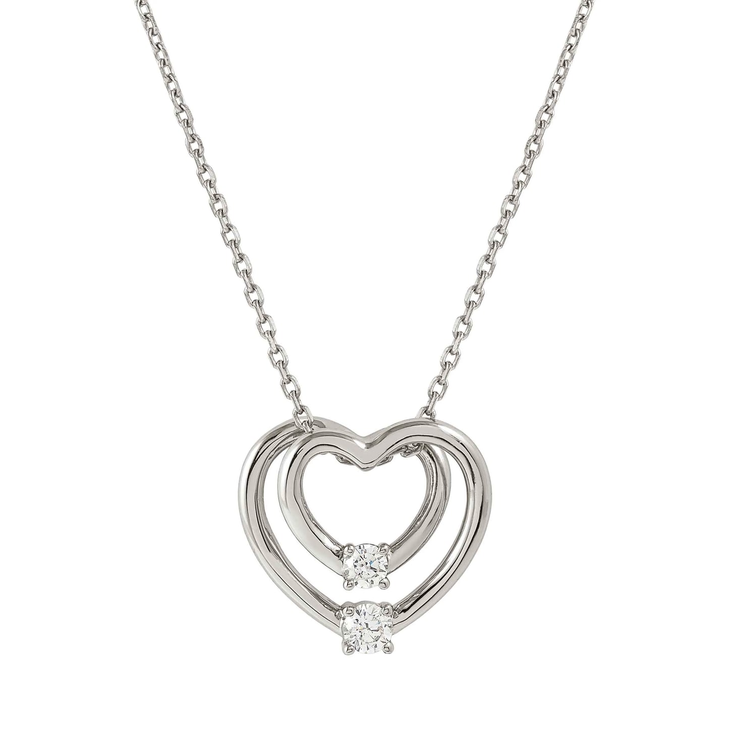 CosmicLove Heart Large Silver & CZ | Necklace
