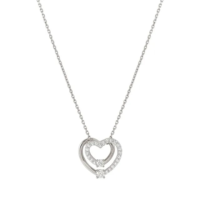 CosmicLove Heart Large Silver & Pave | Necklace