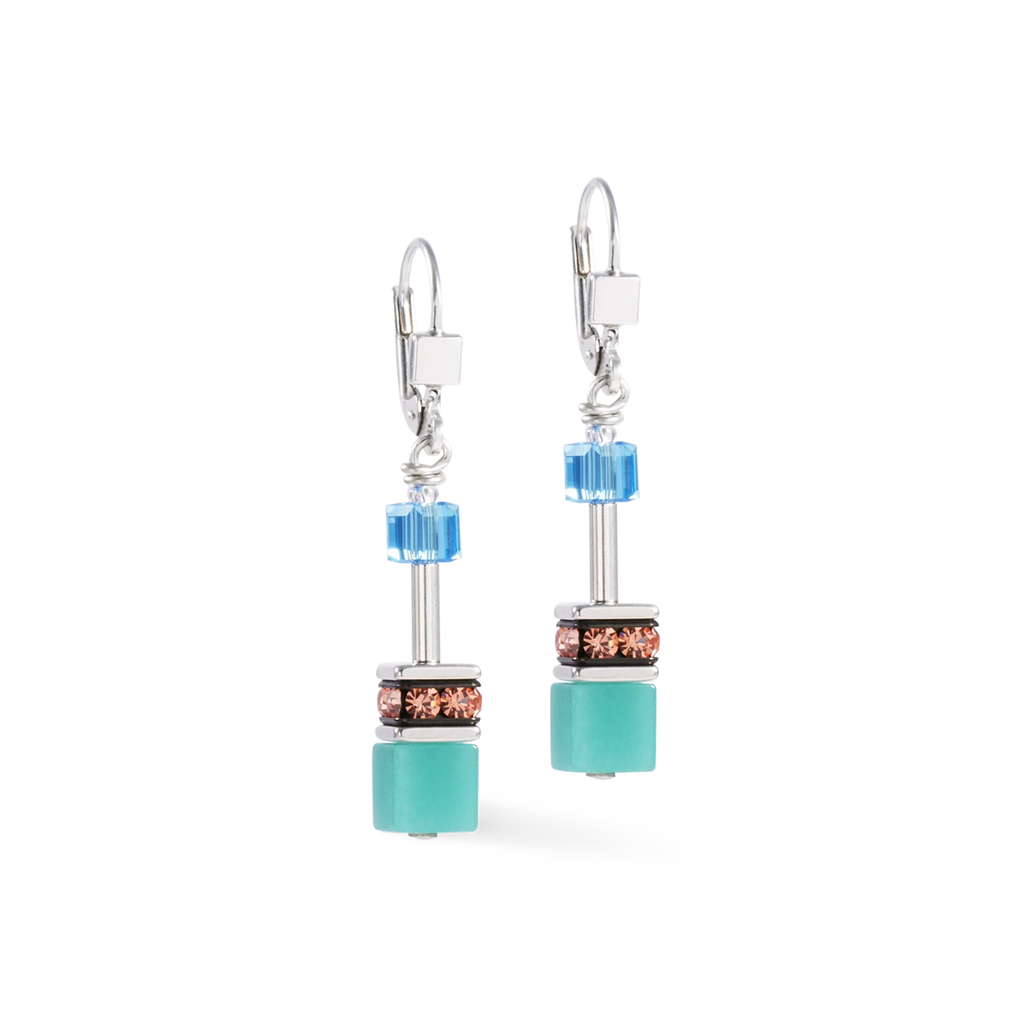 Iconic Multicolour Silver Geo Cube | Earrings