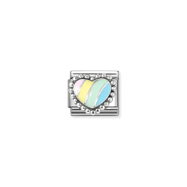 Multicolour Popcorn Heart | Silver & Enamel