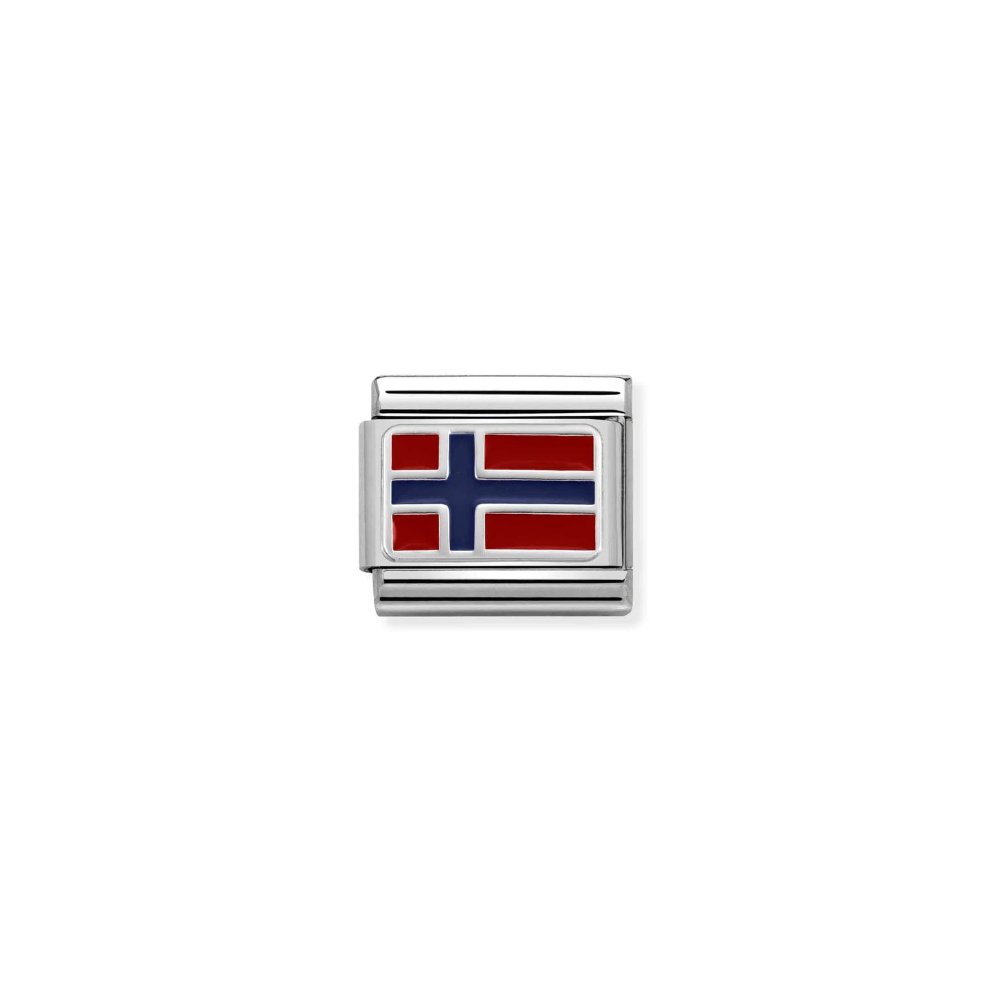 Norway Flag - Silver and enamel