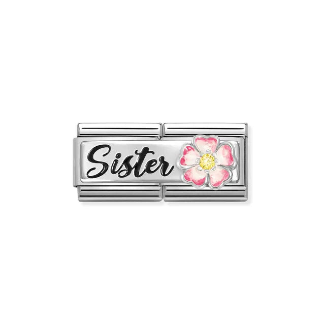 Sister with Flower Double - Silver