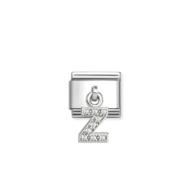 Z Letter CZ Pendant Link | Silver