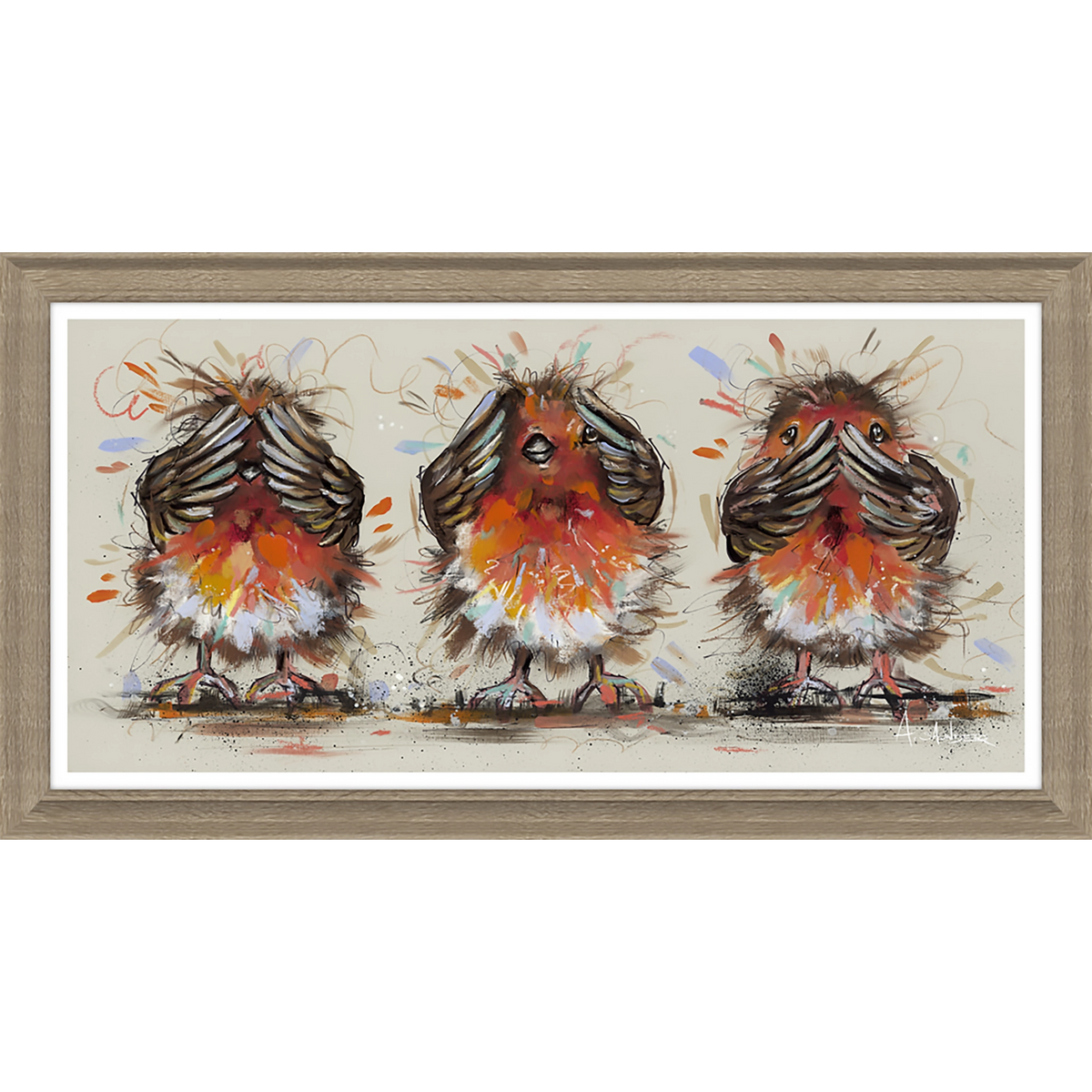 3 Wise Robins | Framed Print by Ashley Saunders