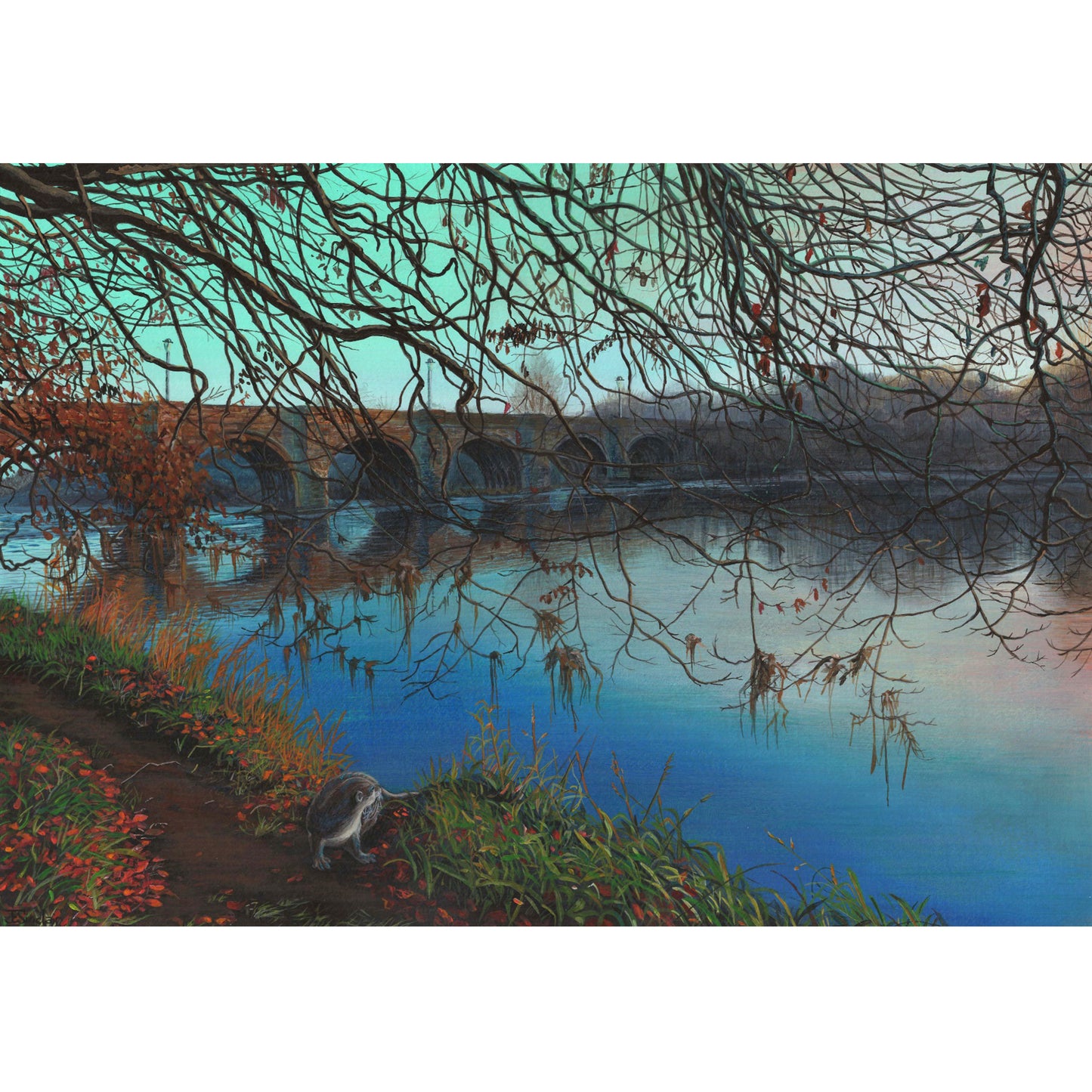 Print of painting of Aberdeen Dee bridge