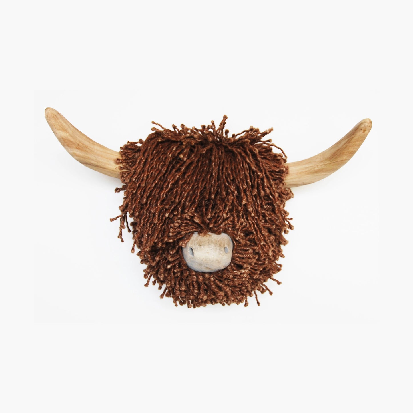 A natural brown jute twine wall mounted cow head
