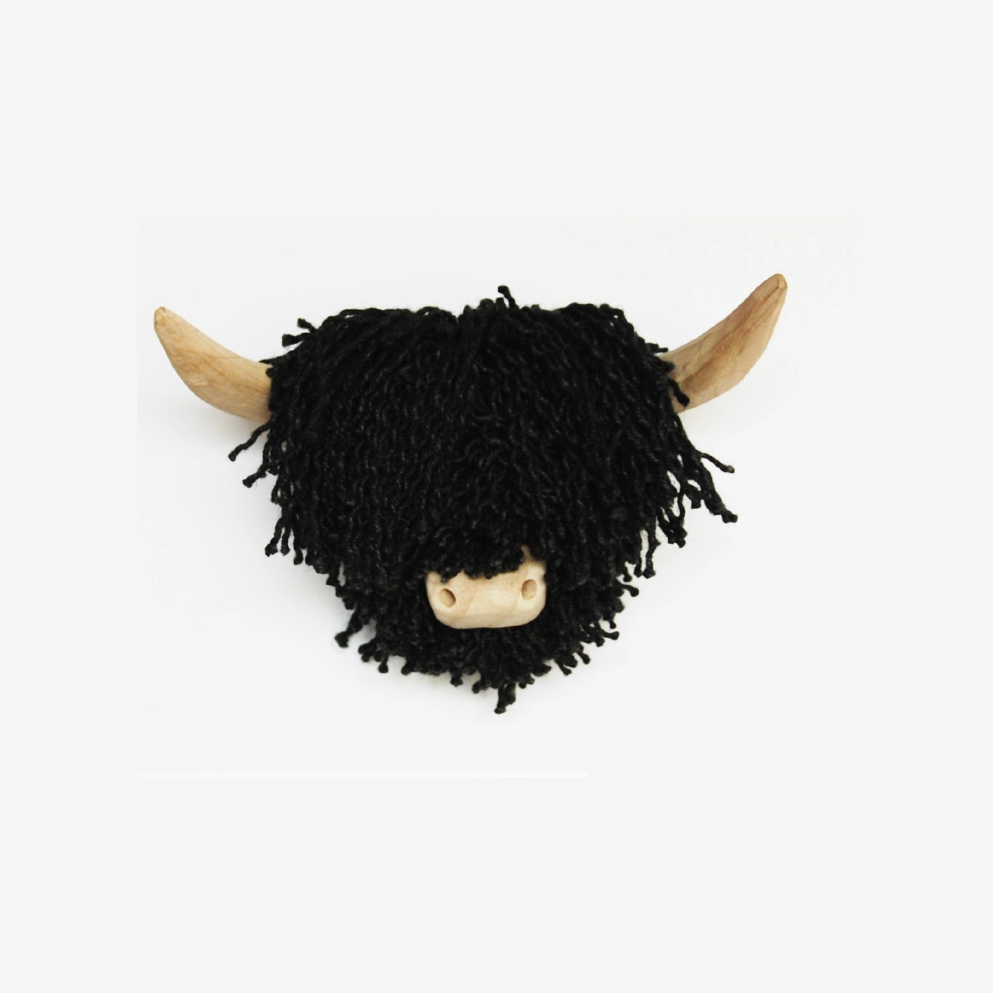 A natural jute black twine wall mounted cow head