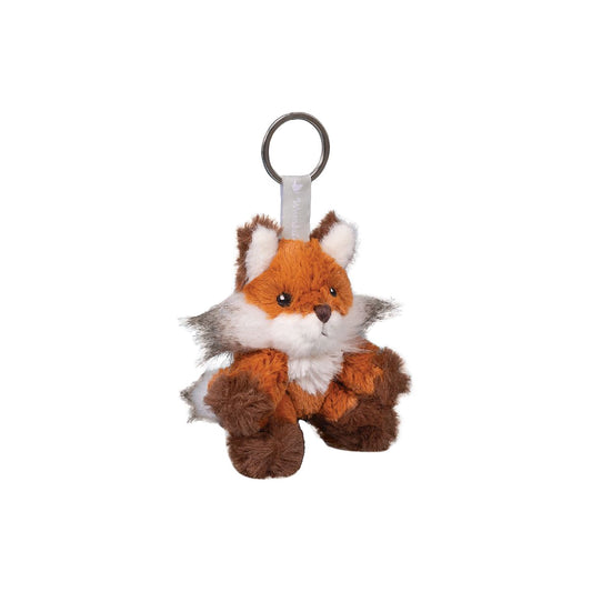 A plush fox keyring with an O-ring