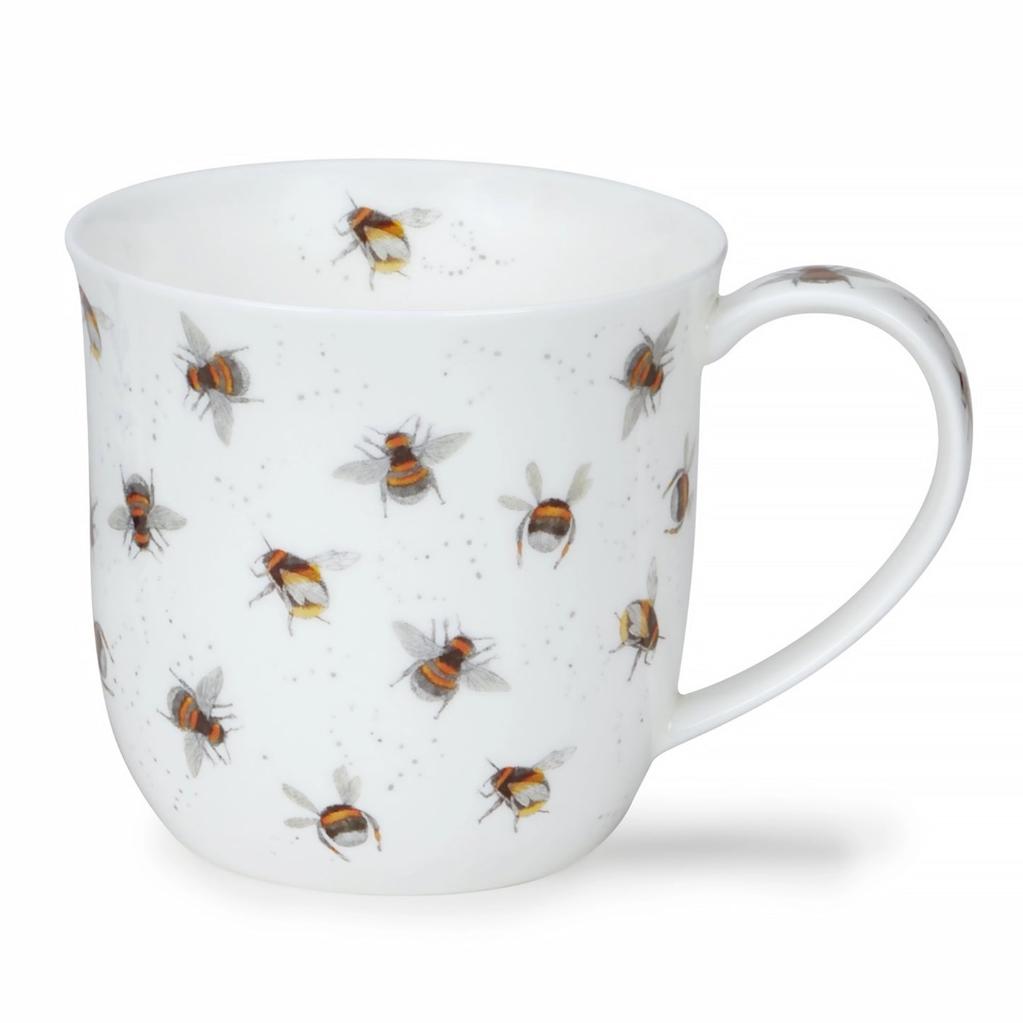 White mug with tiny bee pattern