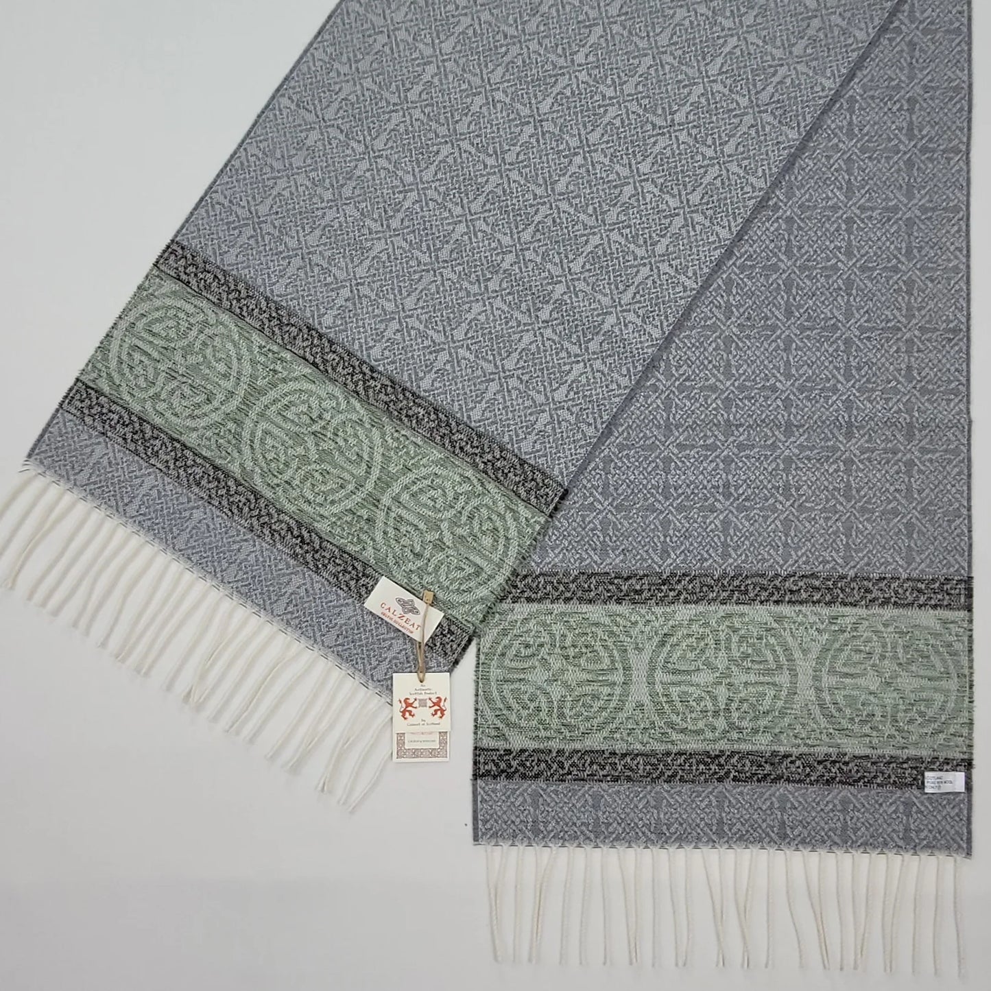 Celtic Border Scarf | Alpine Slate