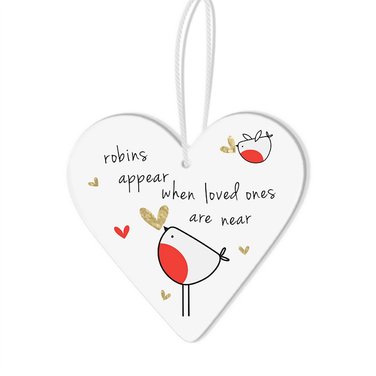 Christmas Heart Hanging Decoration | Robin