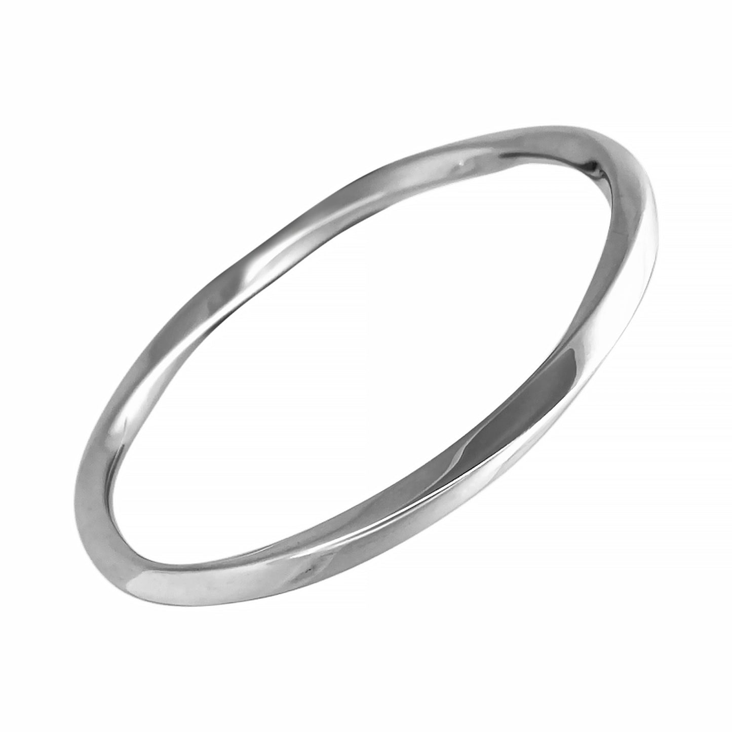 A silver chunky twisted bangle