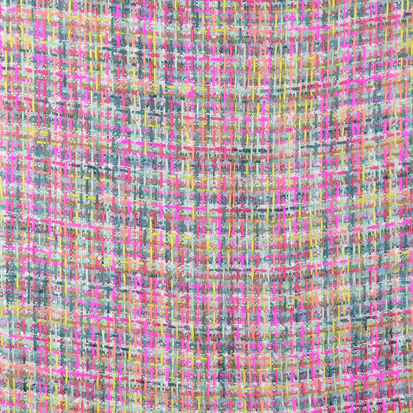 Multicolour chunky woven knit scarf pattern detail