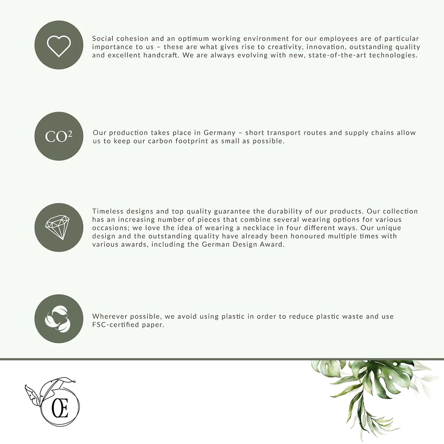 Coeur De Lion Guarantees - working environment, emissions, quality, recycling and sustainability
