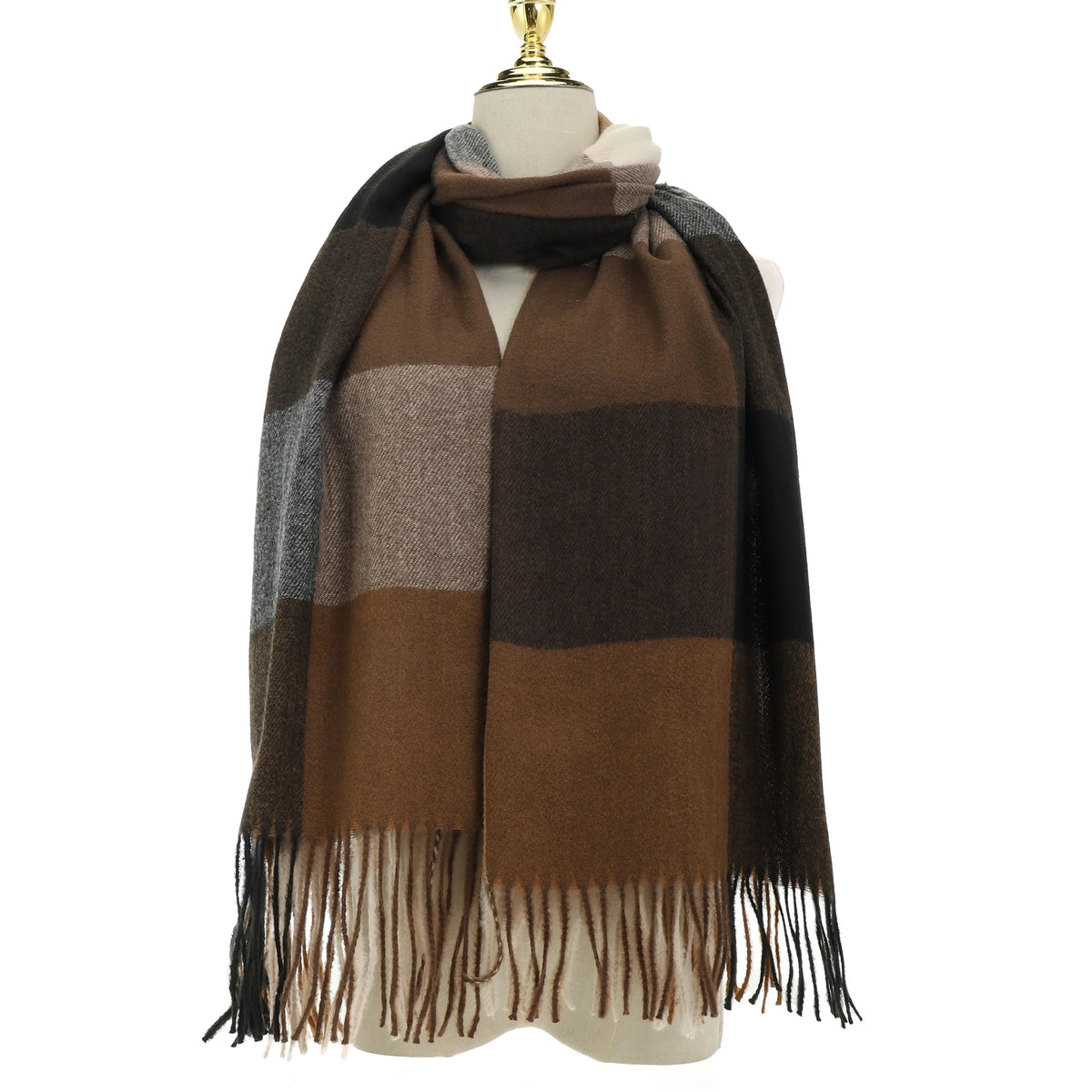 Colour Block Scarf | Chocolate