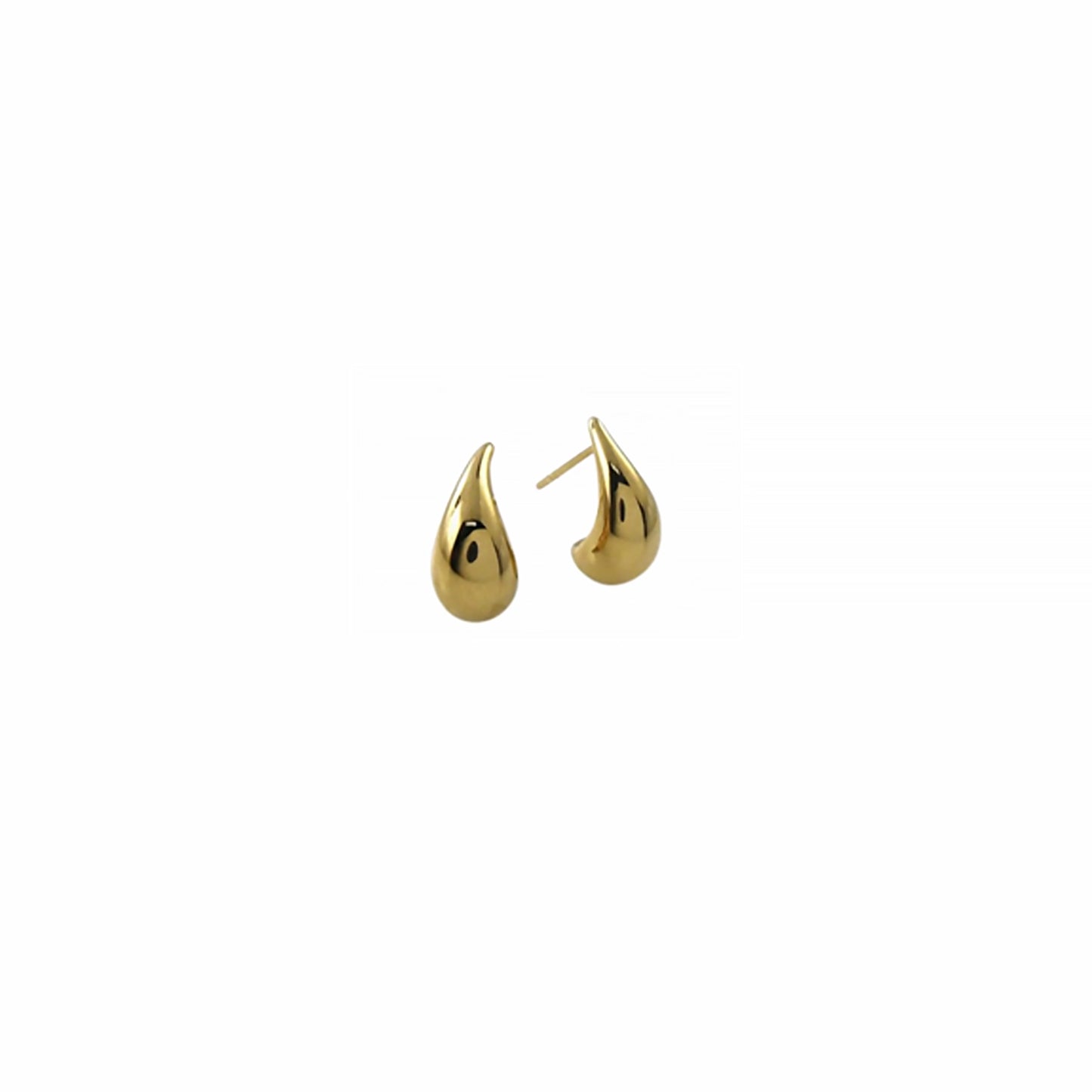 Pair of gold studs with chunky curved teardrop shape