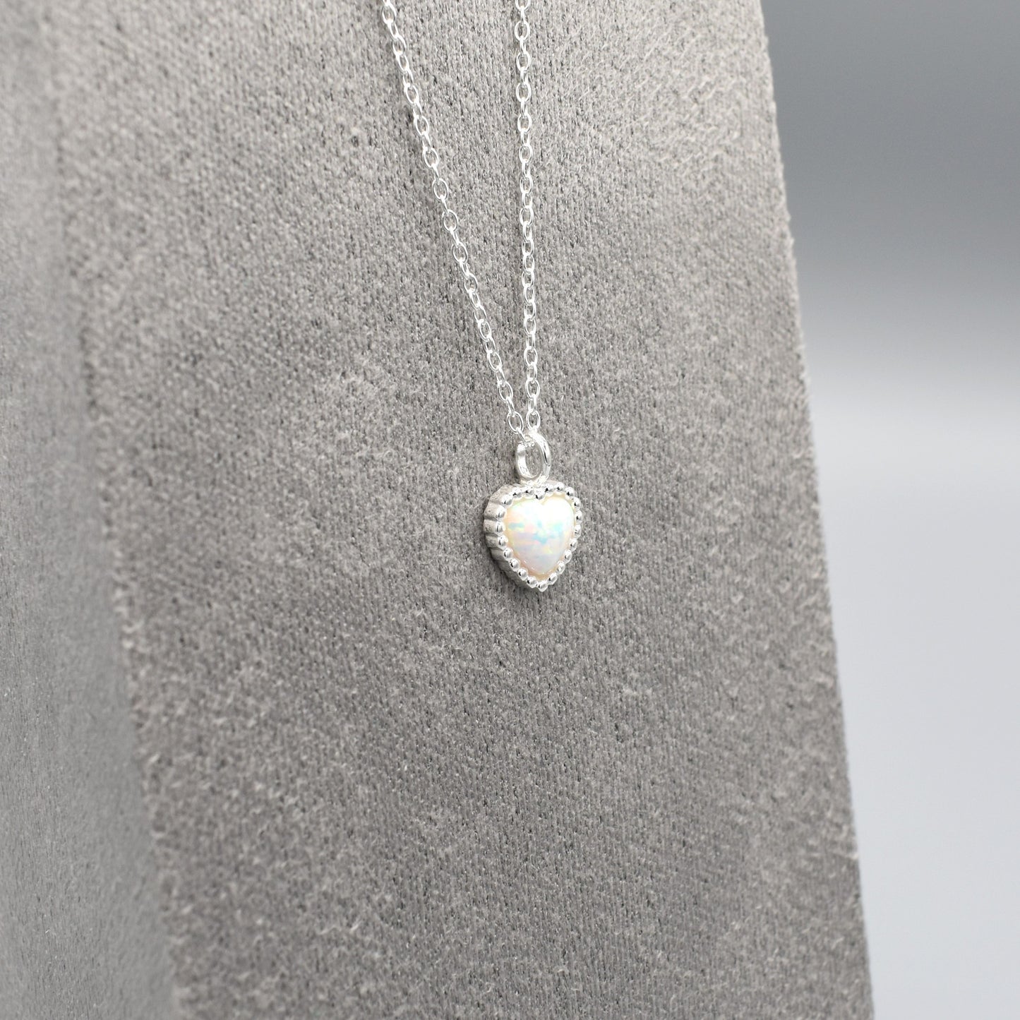 Heart Rich Set White Opal PEND