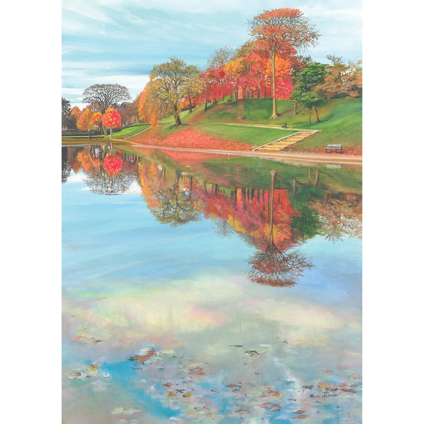A painting of Duthie Park in Aberdeen, Scotland