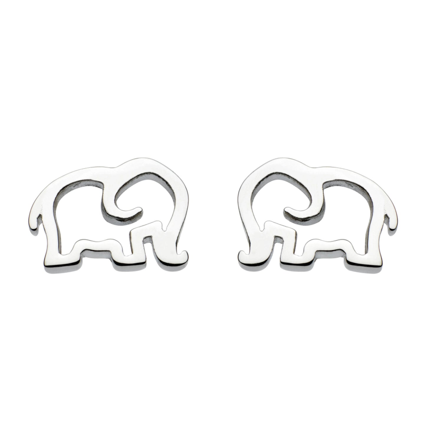 A pair of open frame elephant stud earrings
