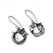 Pair of round vine wreath shaped earrings with flower design and hook fittings