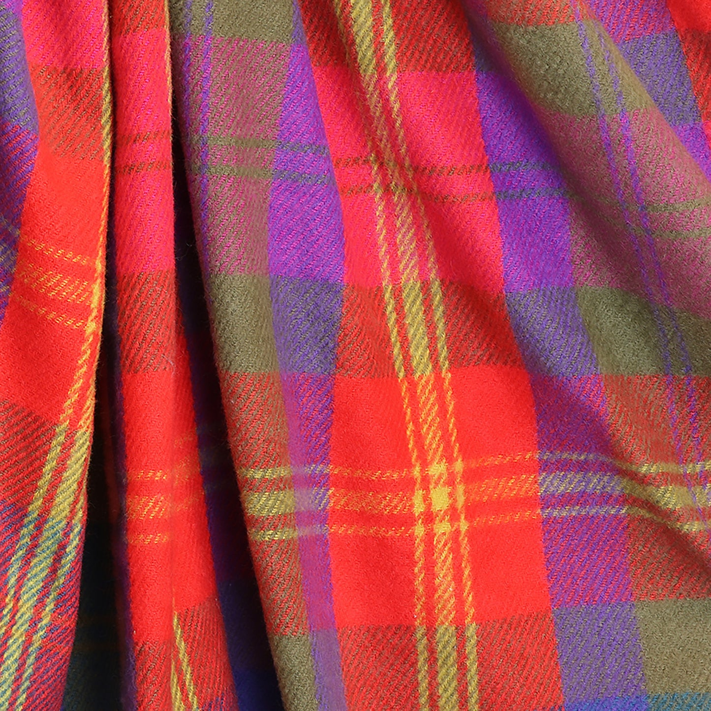 Esme Tartan Check Scarf | Red & Purple