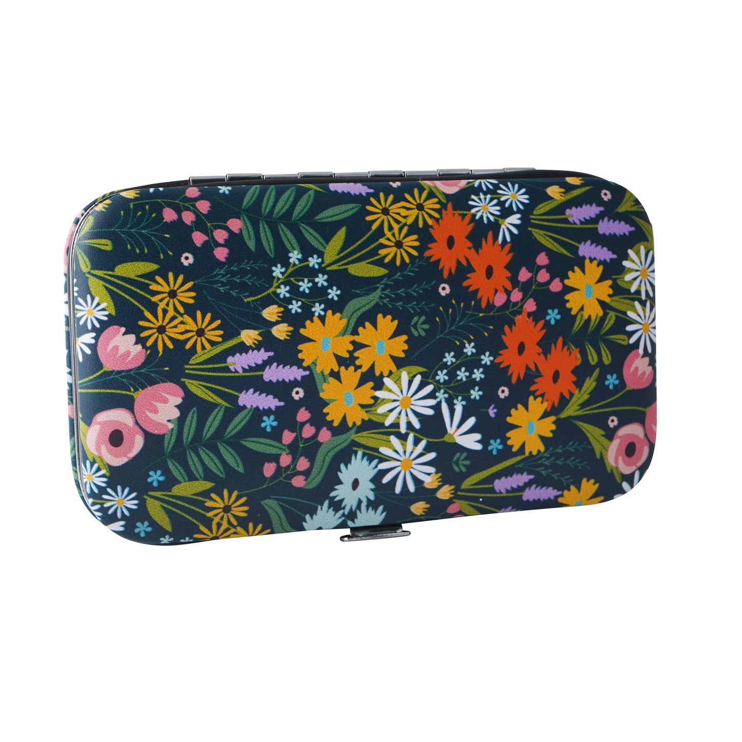 Manicure kit case with floral design