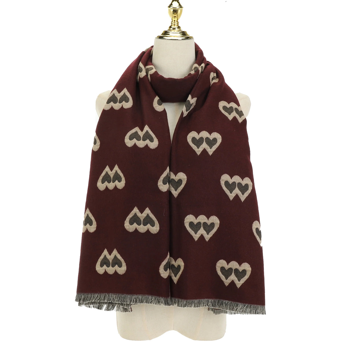 Heart Scarf | Red Mahogany