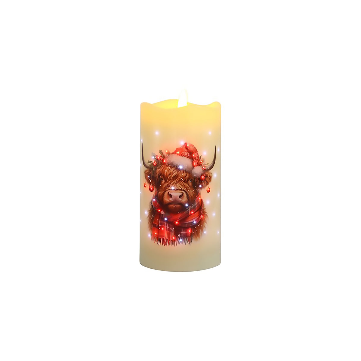 Christmas LED Candle | Highland Cow