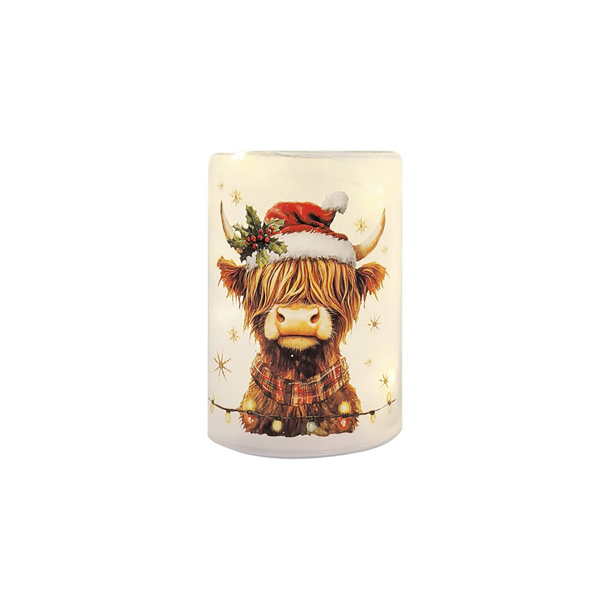 Christmas LED Glitter Column | Highland Cow