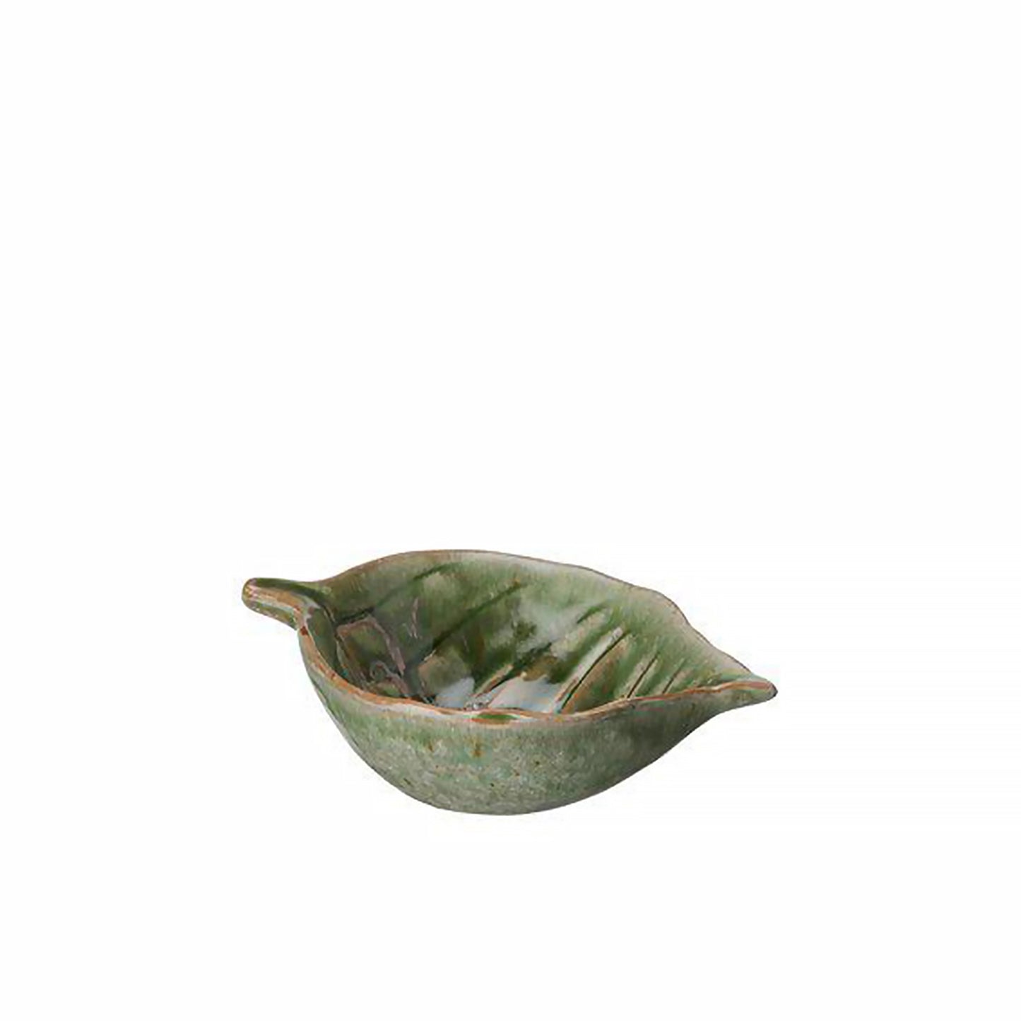 Green melange decorative leaf shaped bowls in small size