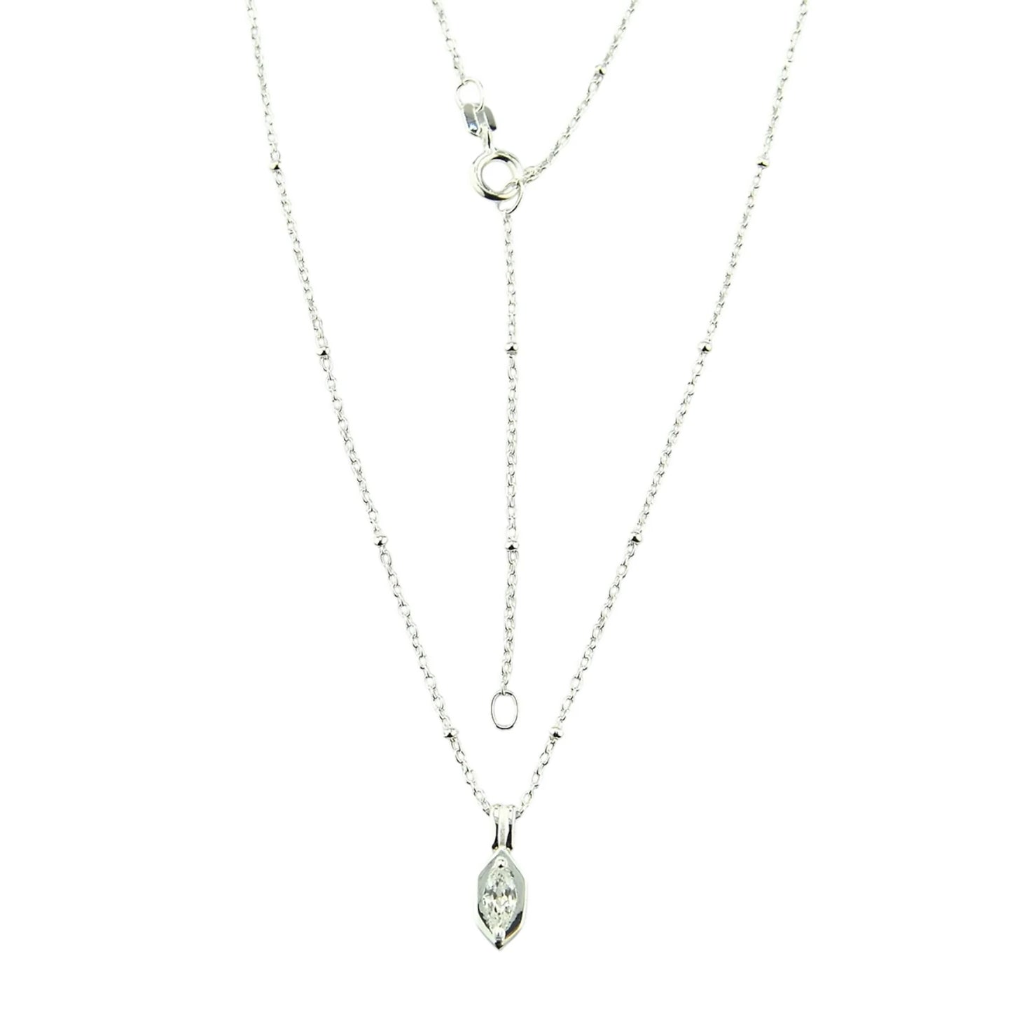 Marquise CZ Beaded Chain | Necklace