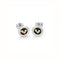Simple round shaped earrings with oxidisation and gold heart centres on stud fittings