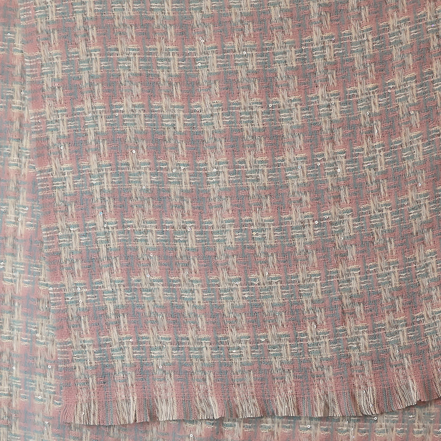 Mia Chain Weave Scarf | Pastel Pink & Blue
