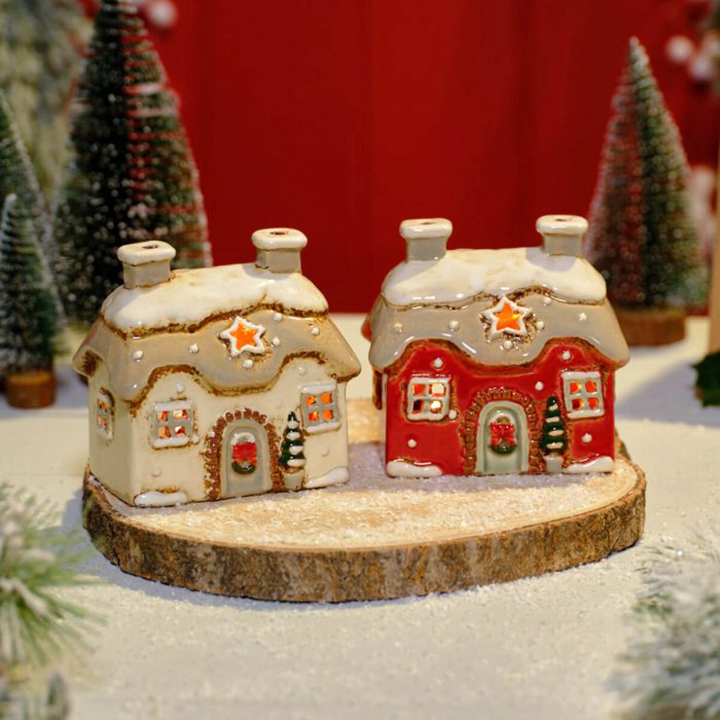 Mini Tealight Holder Christmas Cottages