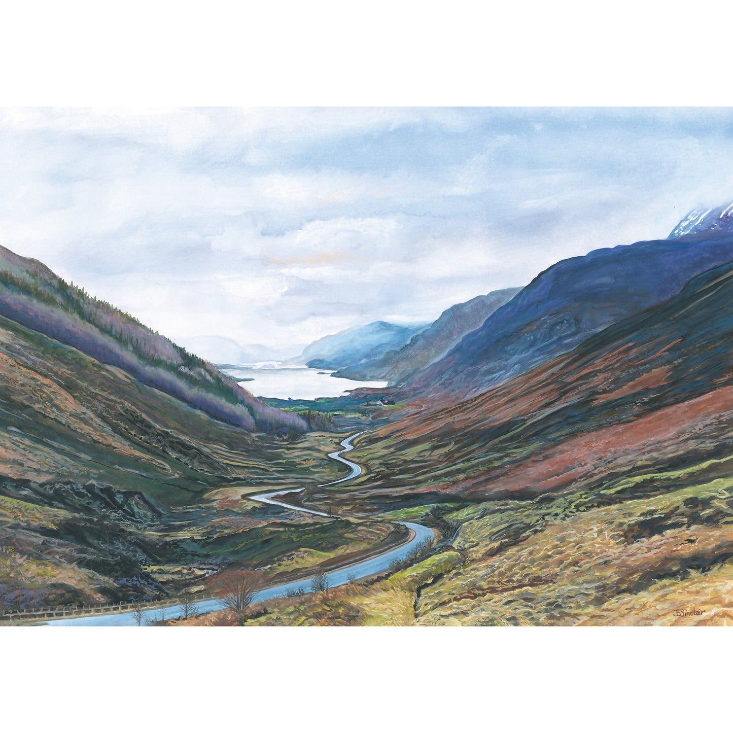 Painting print of Loch Maree in the Highlands of Scotland