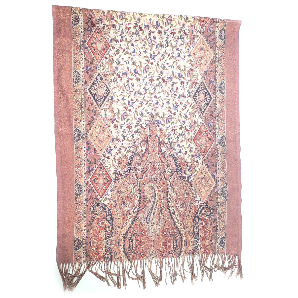 Pashmina Style Scarf | Pink Sutar Sparkling Paisley