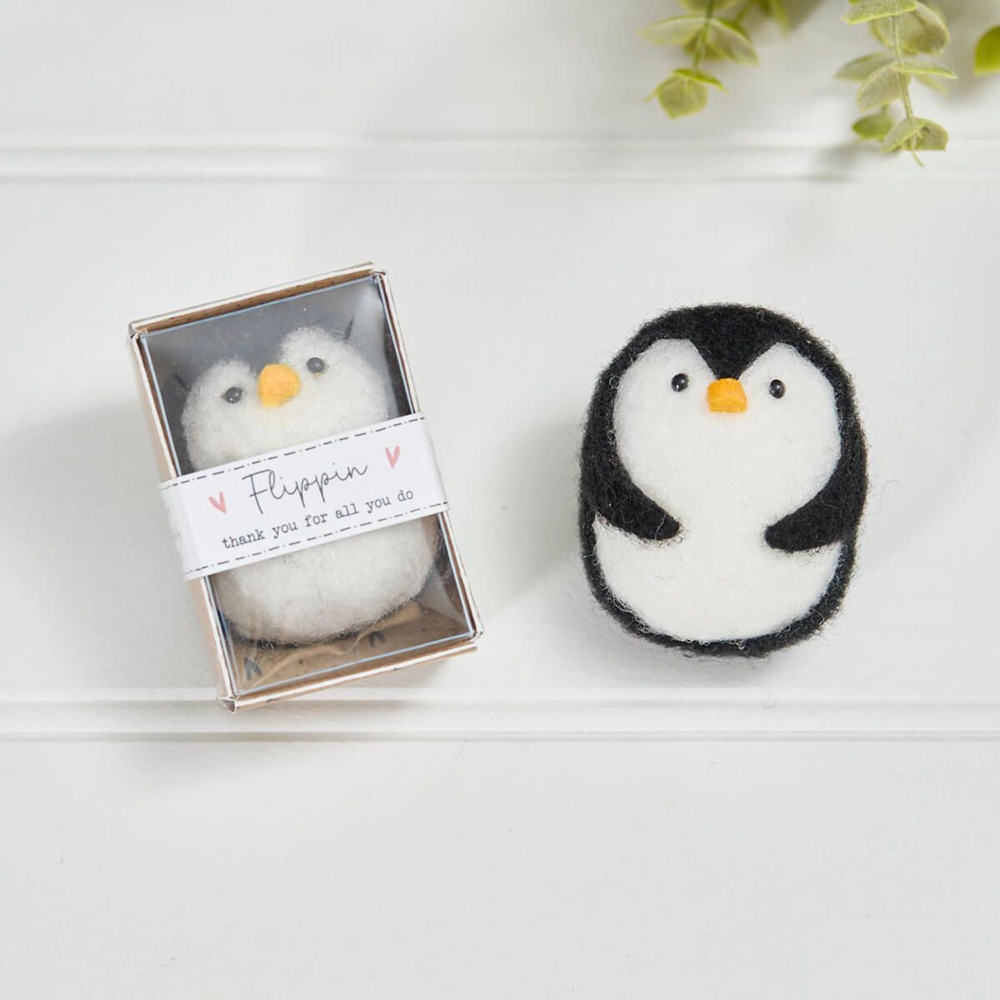 Felted penguin keepsake