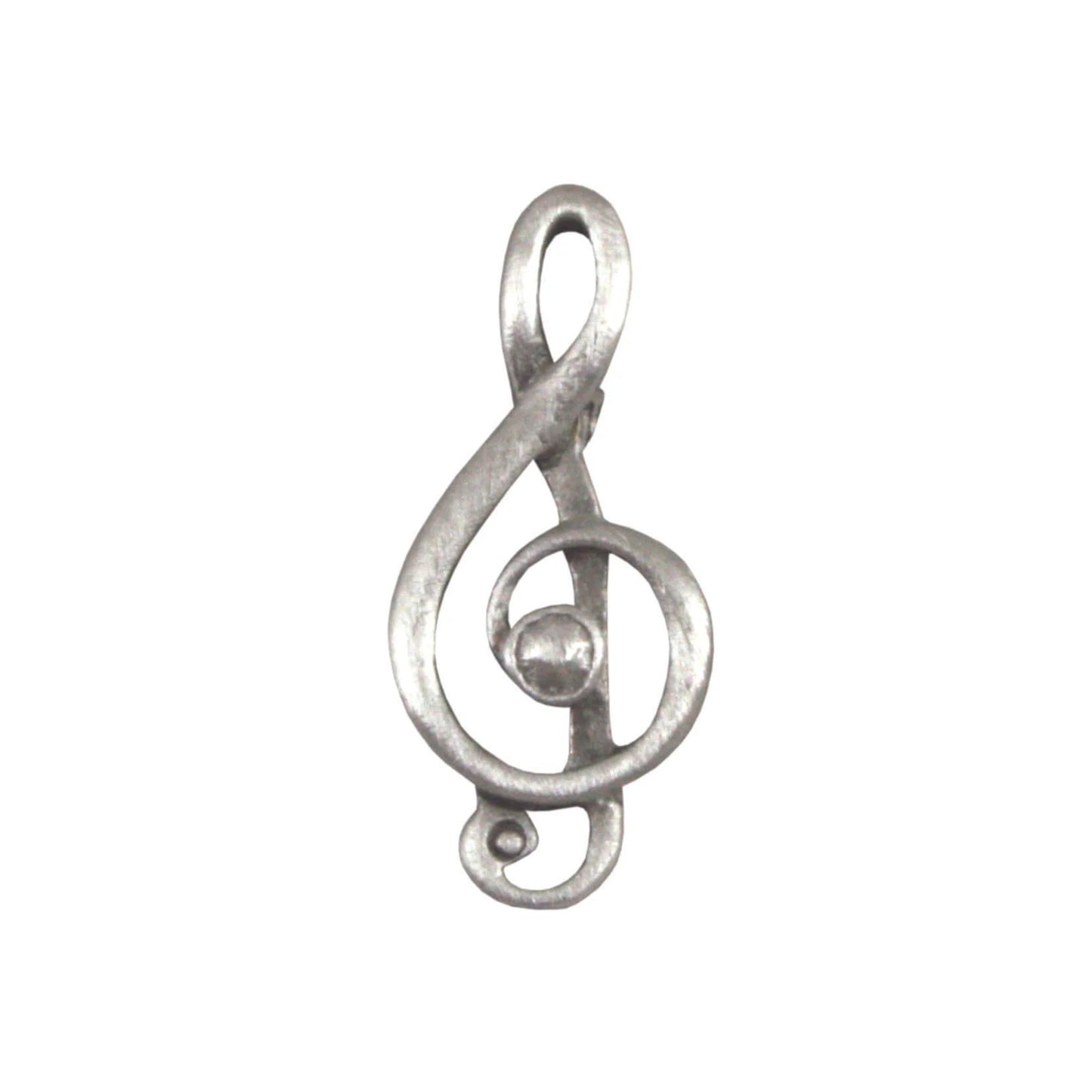 Treble clef pewter pin badge