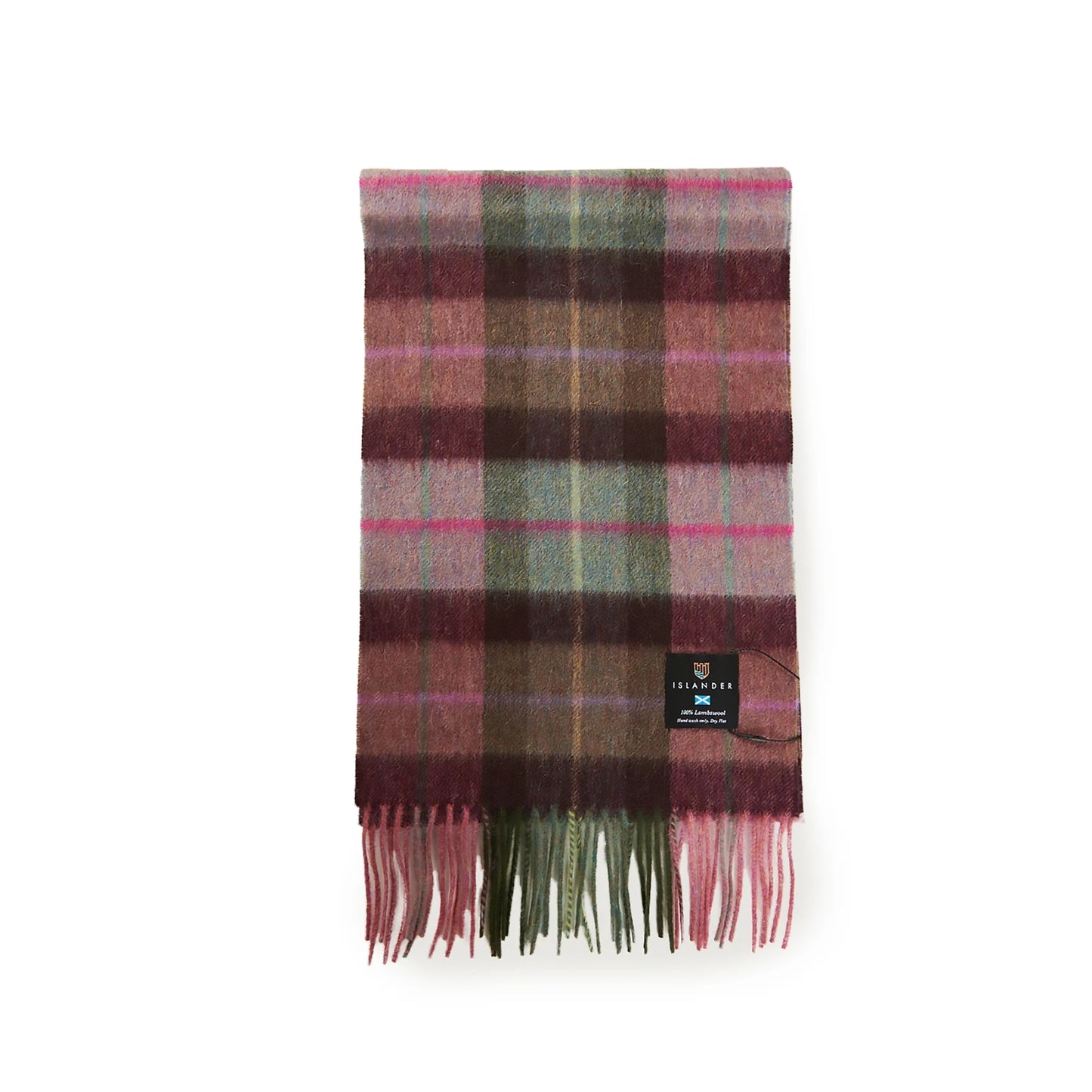 Tartan Lambswool Scarf | Pink & Green