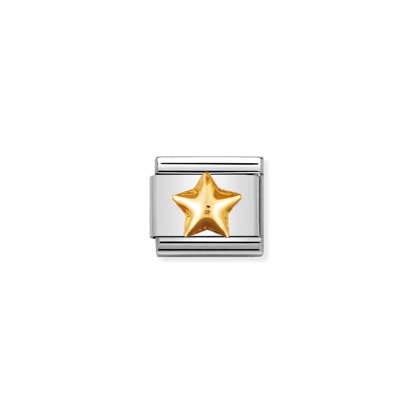 A Nomination charm link featuring a raised rounded gold star