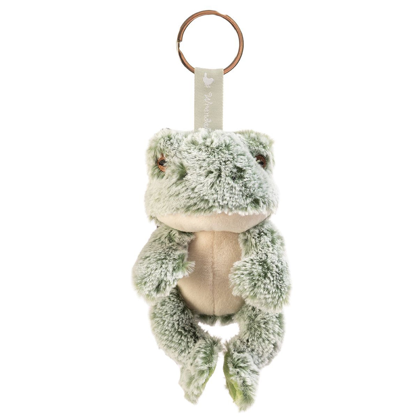 Plush frog keychain with loop ring