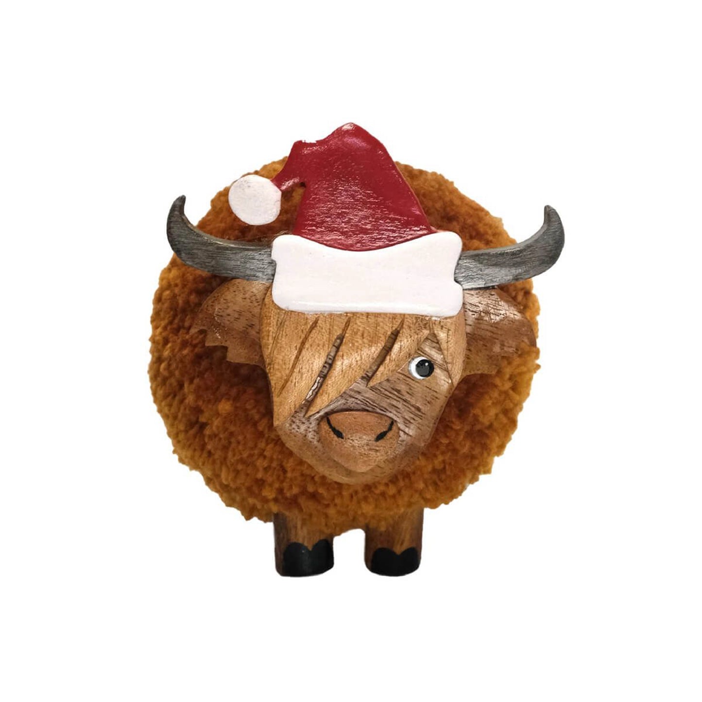 Pompom Highland Cow Christmas ornament
