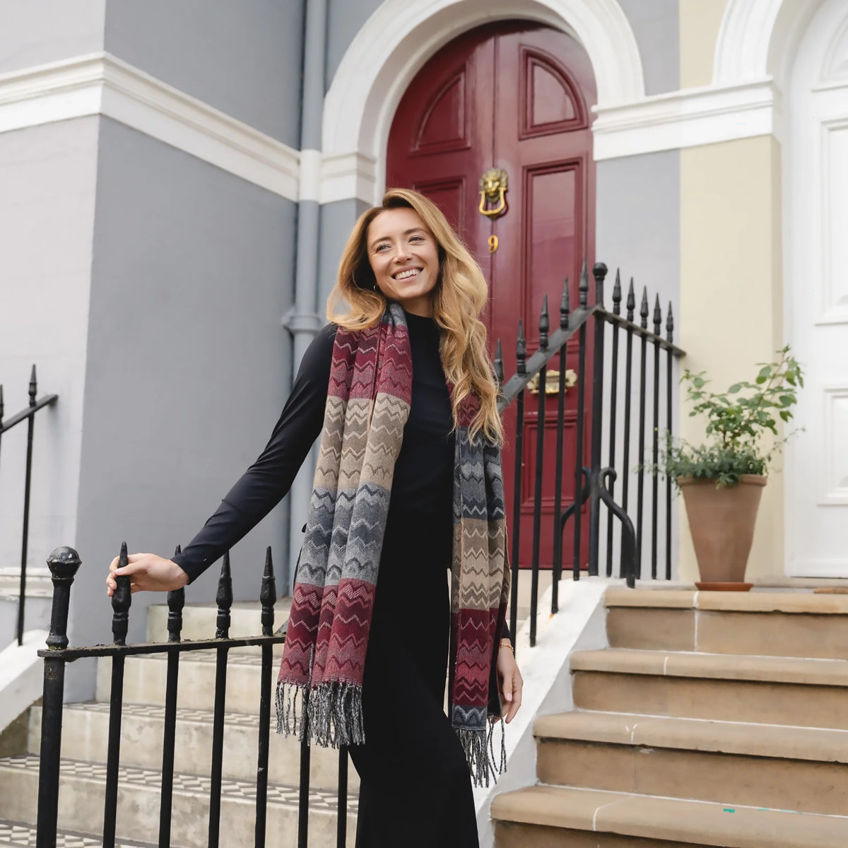 Zigzag Scarf | Red Mahogany