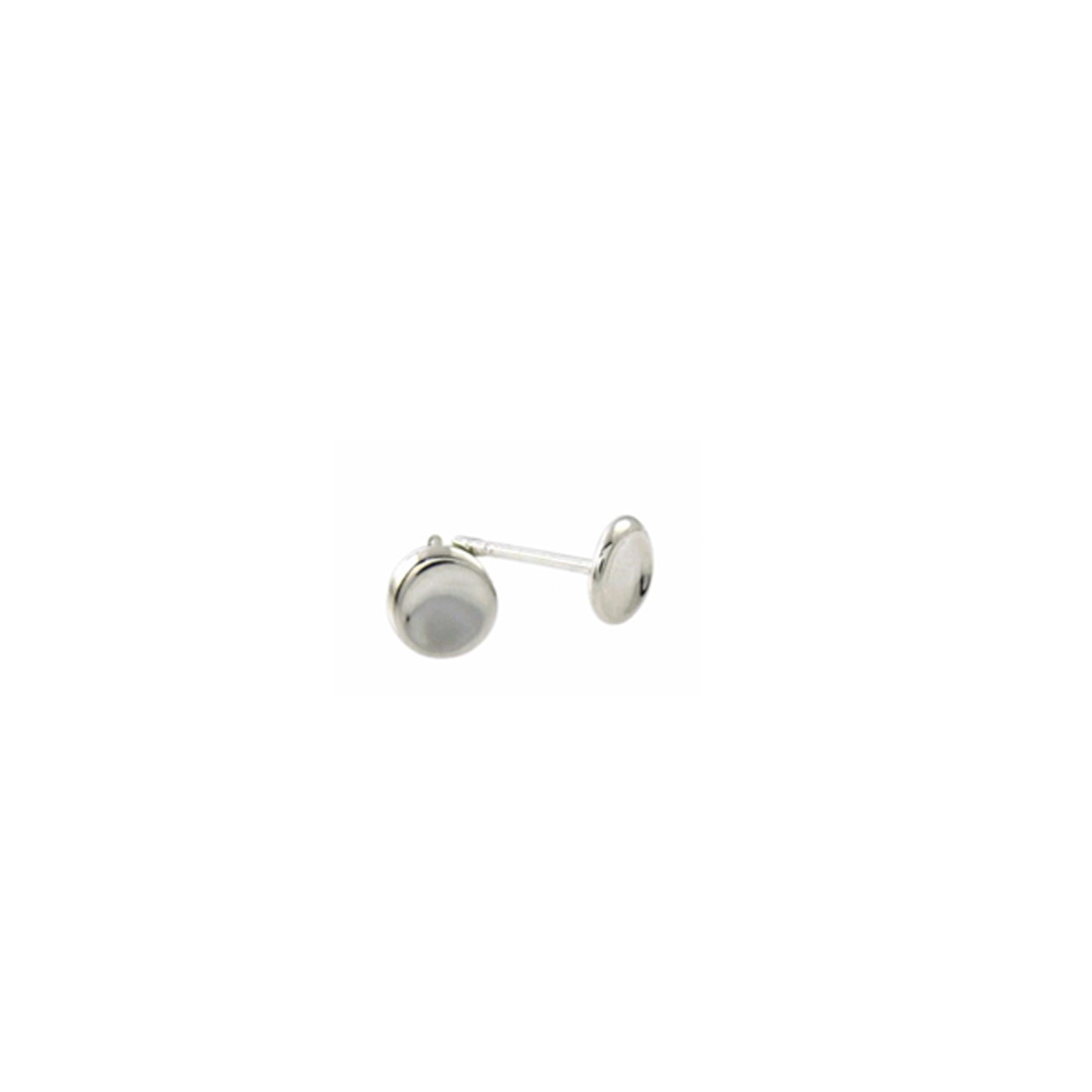 Simple round silver stud earrings with slight curve