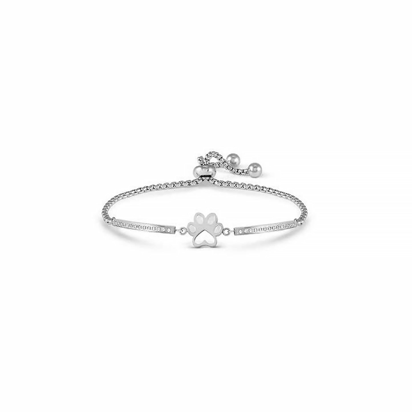 Stainless steel Nomination Milleluci bracelet with paw print and CZ stones