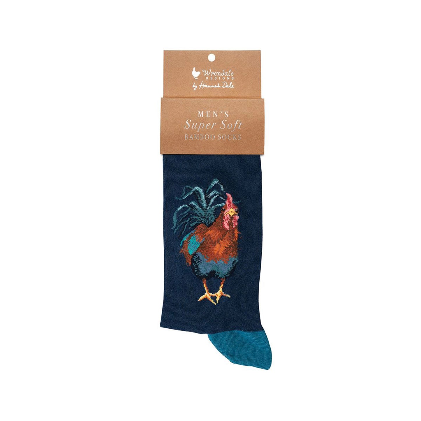 Cockerel navy blue socks with complimenting denim blue heel and tow