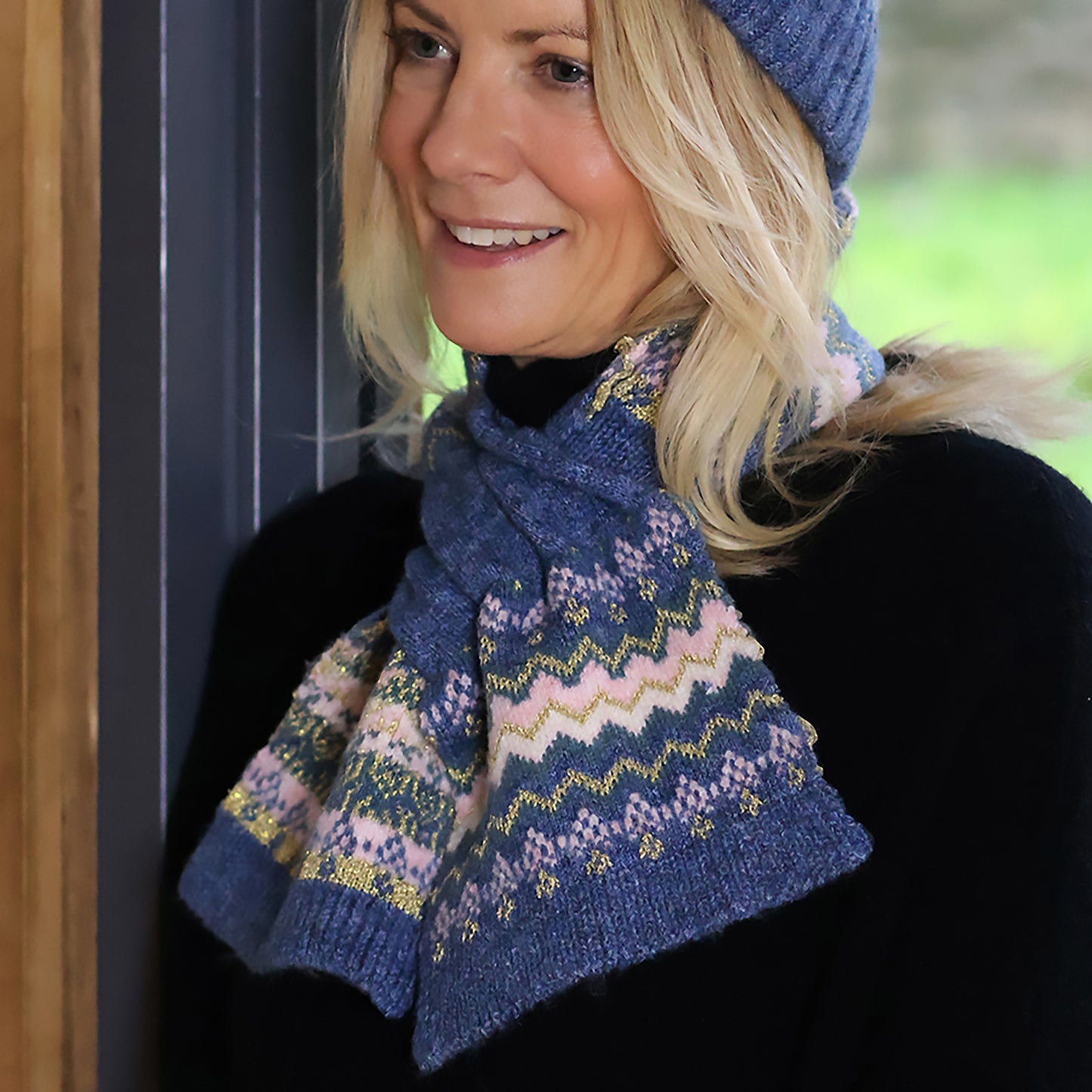 Sofia Pull-Through Scarf | Denim Blue
