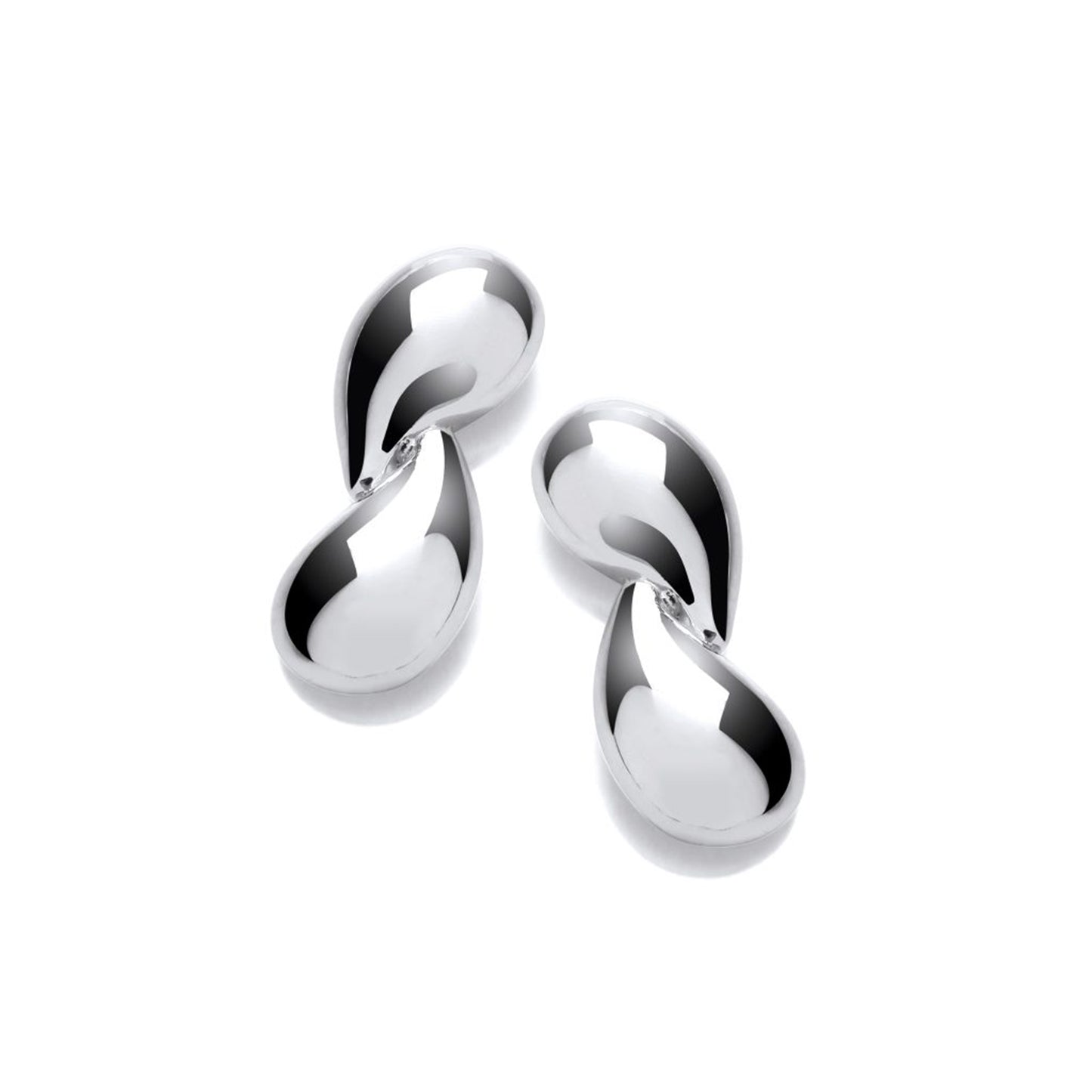 Yin yang inspired silver earrings